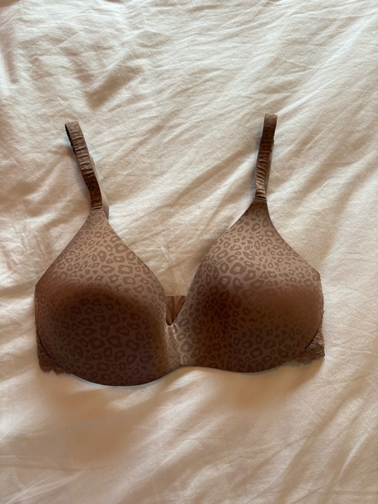 Skims Wireless Form Lace Push Up Plunge Bra In SIENNA MICRO LEOPARD PRINT 34DD - Picture 2 of 5